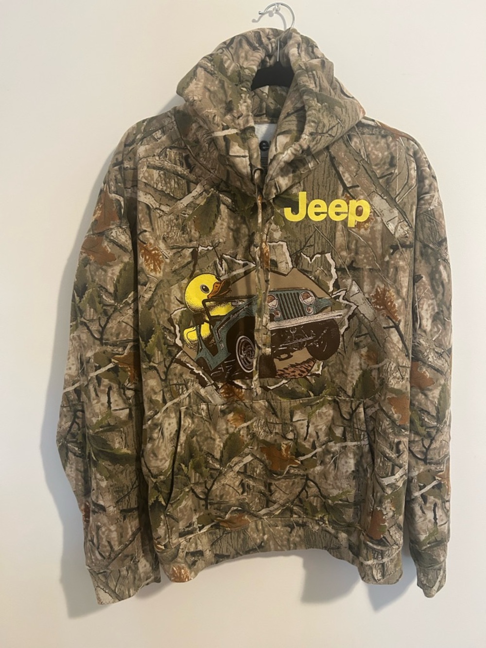 Jeep Camo Hoodie with Yellow Duck Graphic